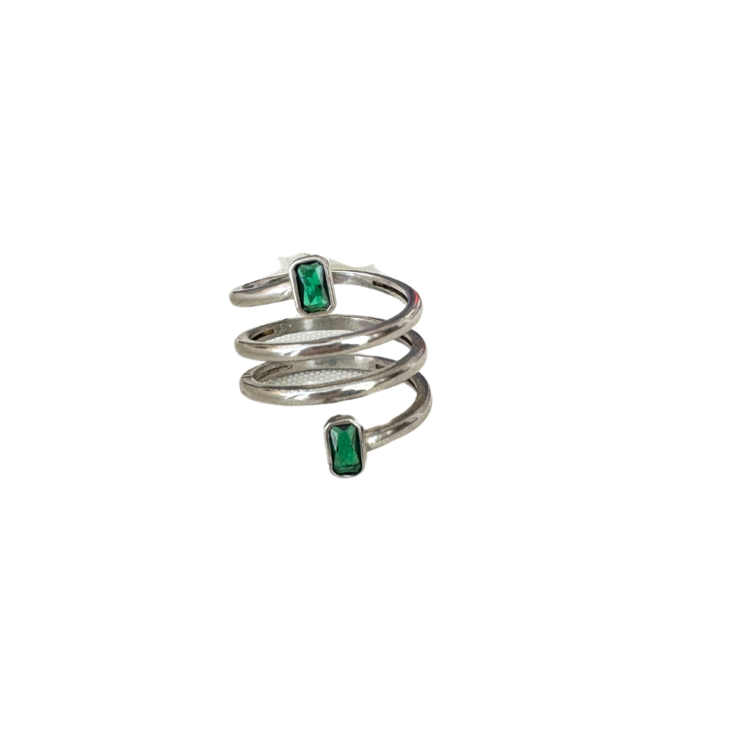 anillo espiral verde