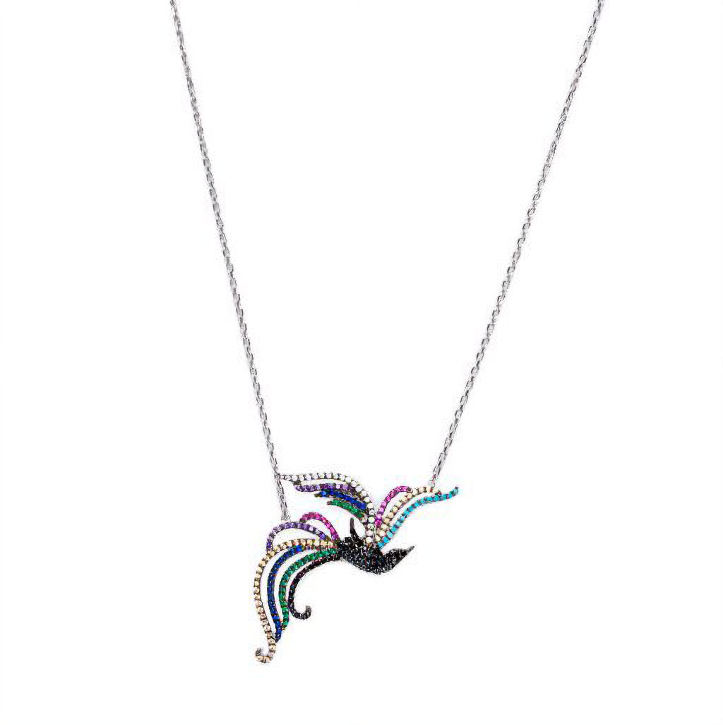 Collar Ave Fenix Arcoiris Ónix