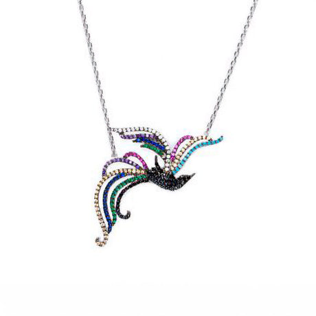 Collar Ave Fenix Arcoiris Ónix