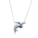 Collar Ave Fenix Arcoiris Zafiro