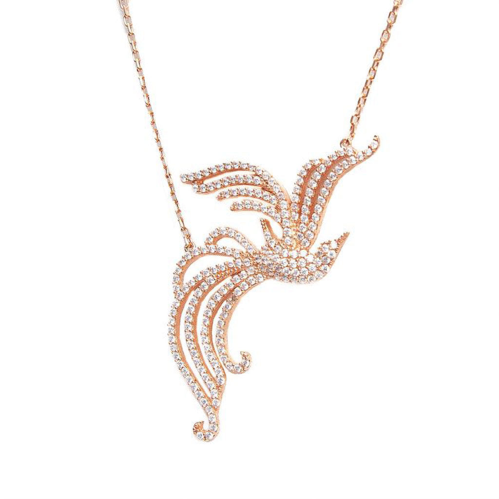 Collar Ave Fenix Oro rosa