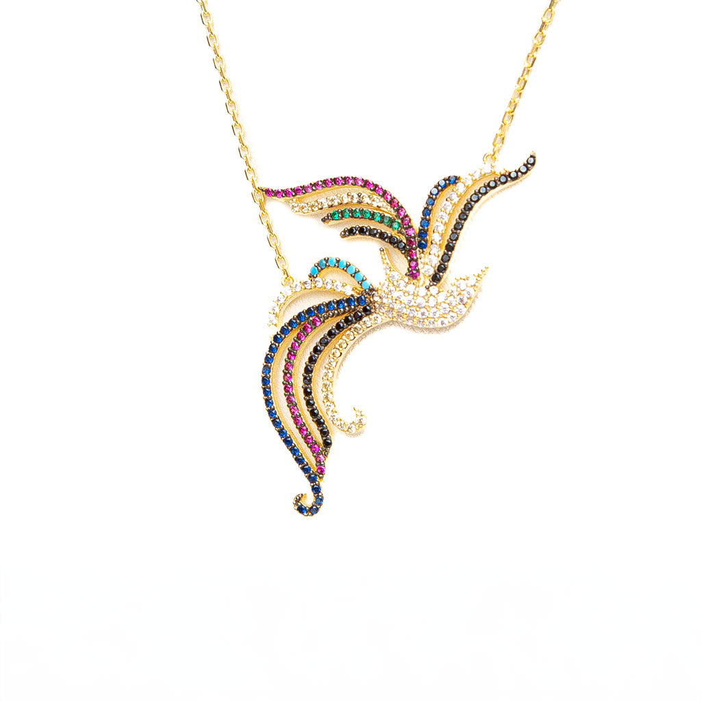 Collar Ave Fenix Arcoiris