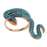 Anillo Serpiente Laberinto turquesa