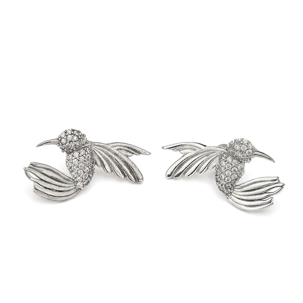 Aretes colibri jumbo plata