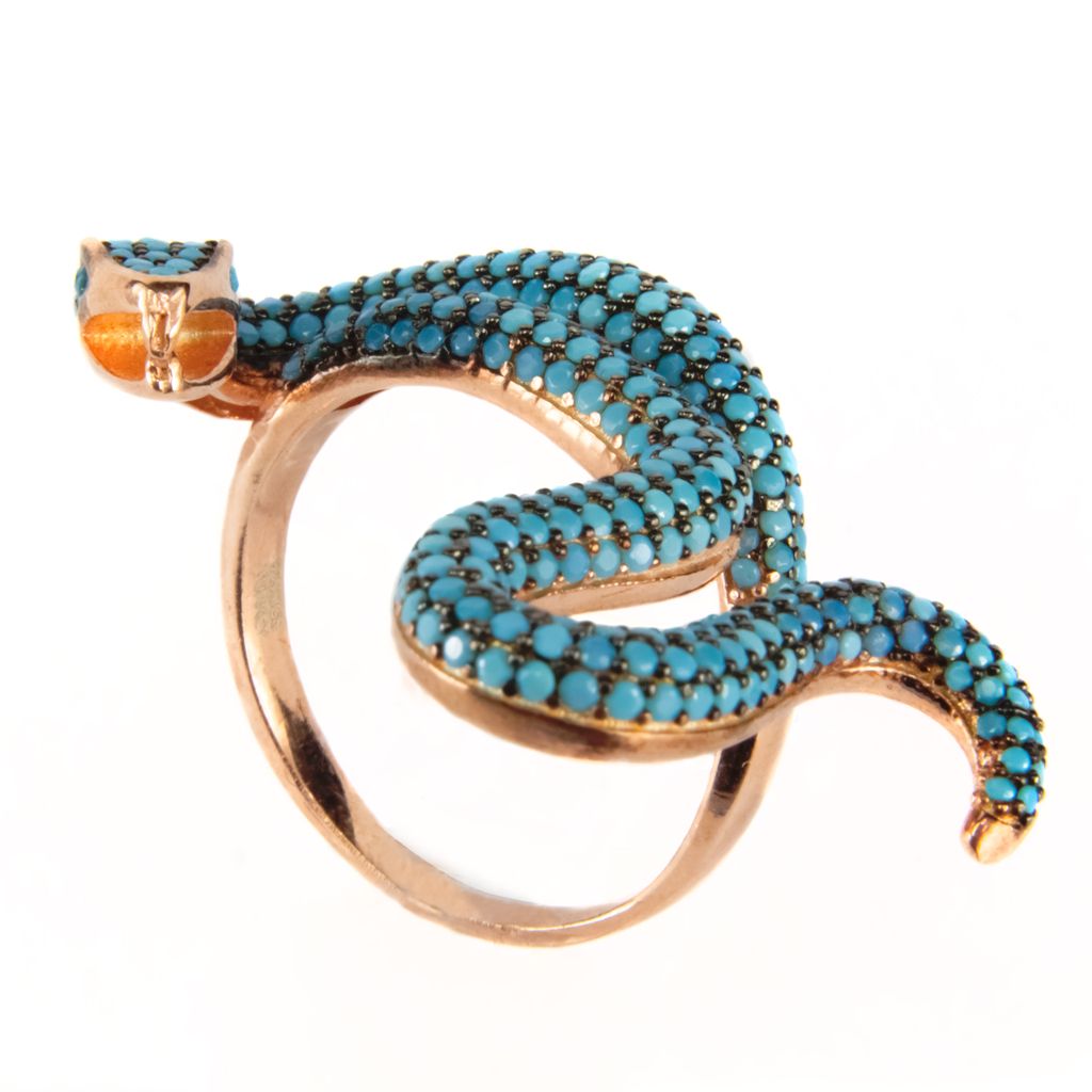 Anillo Serpiente Laberinto turquesa